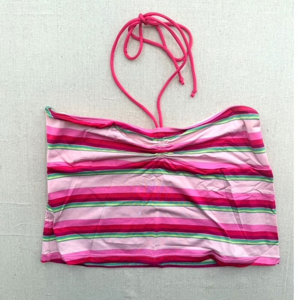Old Navy Pink Striped Halter Tank Top